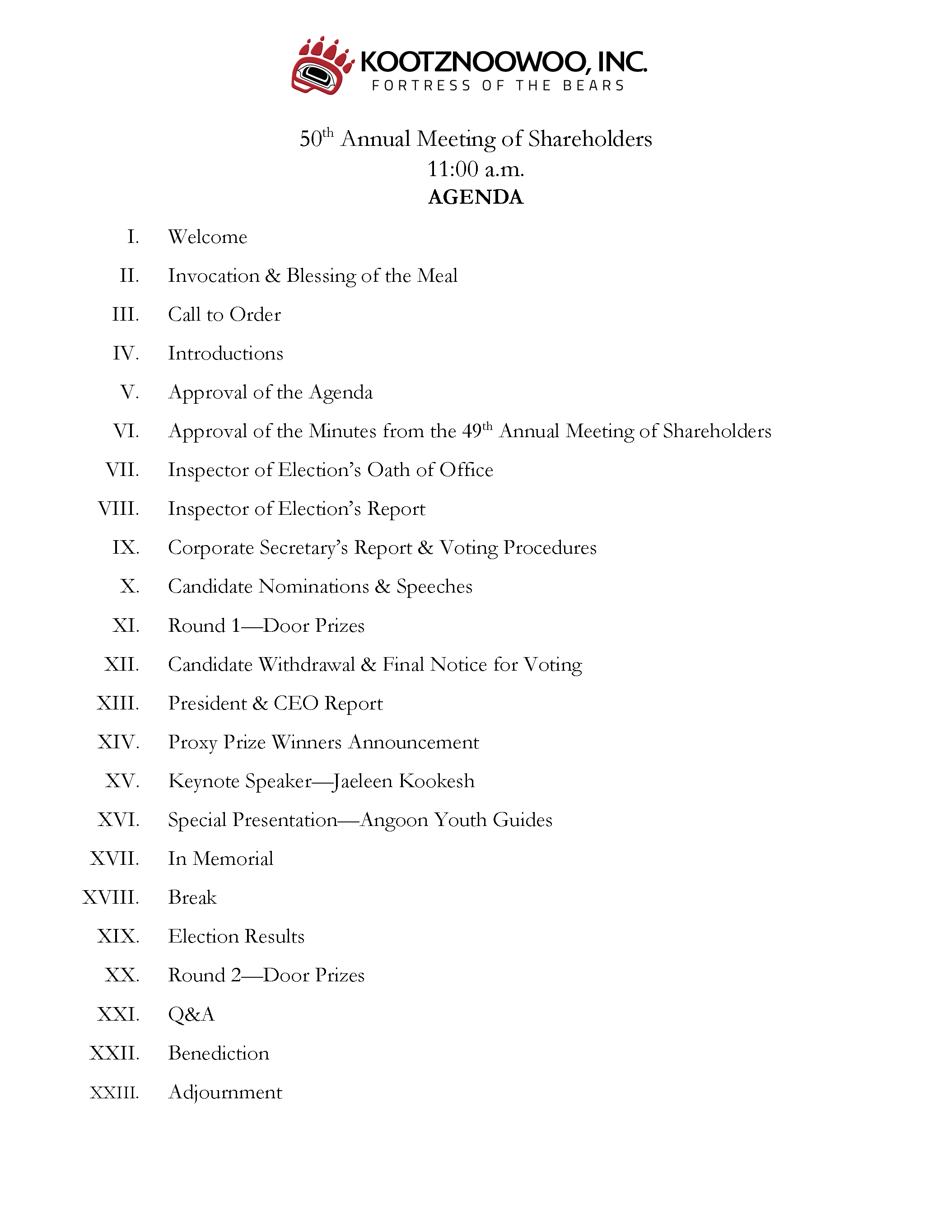 50th Annual Meeting of Shareholders Agenda.png